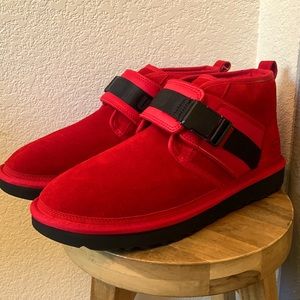 UGG MEN Red boots shoes size 12 new suede fur